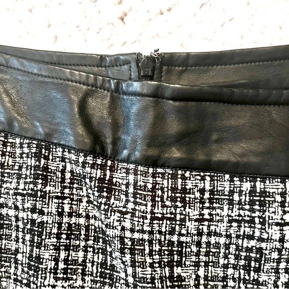 OUTBACK RED Women’s Mini Skirt with Faux Leather Trim in Black & White - Picture 5 of 10